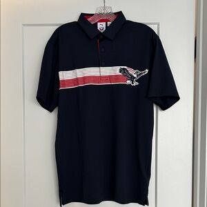 Puma Navy Polo Shirt with Red and White Stripe